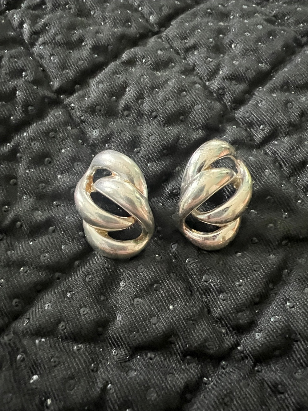 Option 1: Vintage Napier Silver Tone Twisted Ribbon Post Earrings
